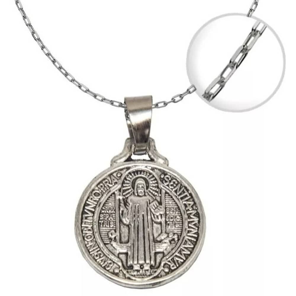 Colgante Medalla San Benito Cadena + Cajita / Todojoyas image number 0.0