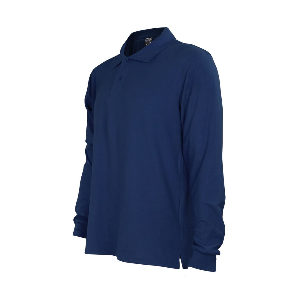 Polera Pique Azul Marino Manga Larga Upf40 image number 1.0