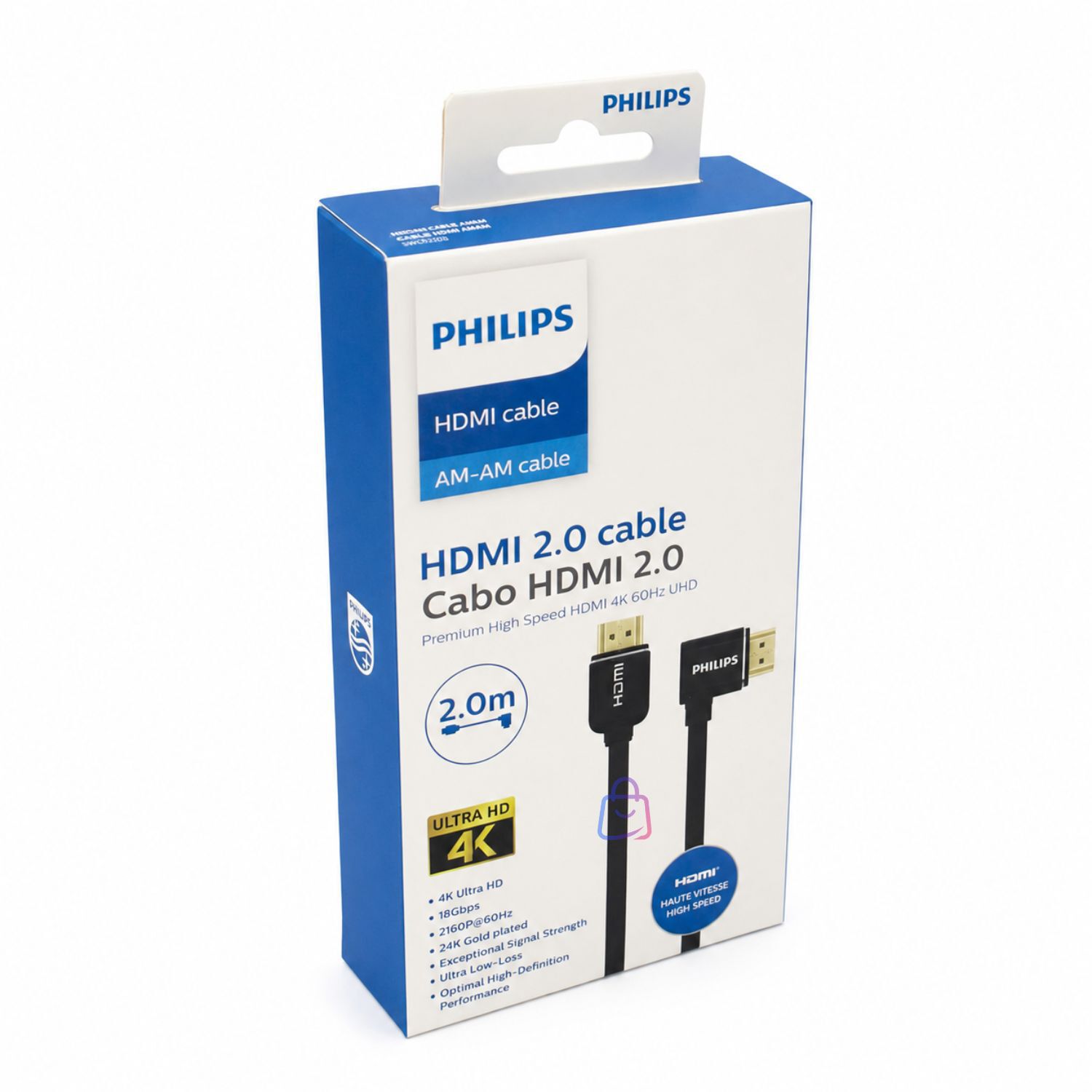 Cable Philips Hdmi 4k 60hz 90grados 2 Mts - Ps image number 4.0