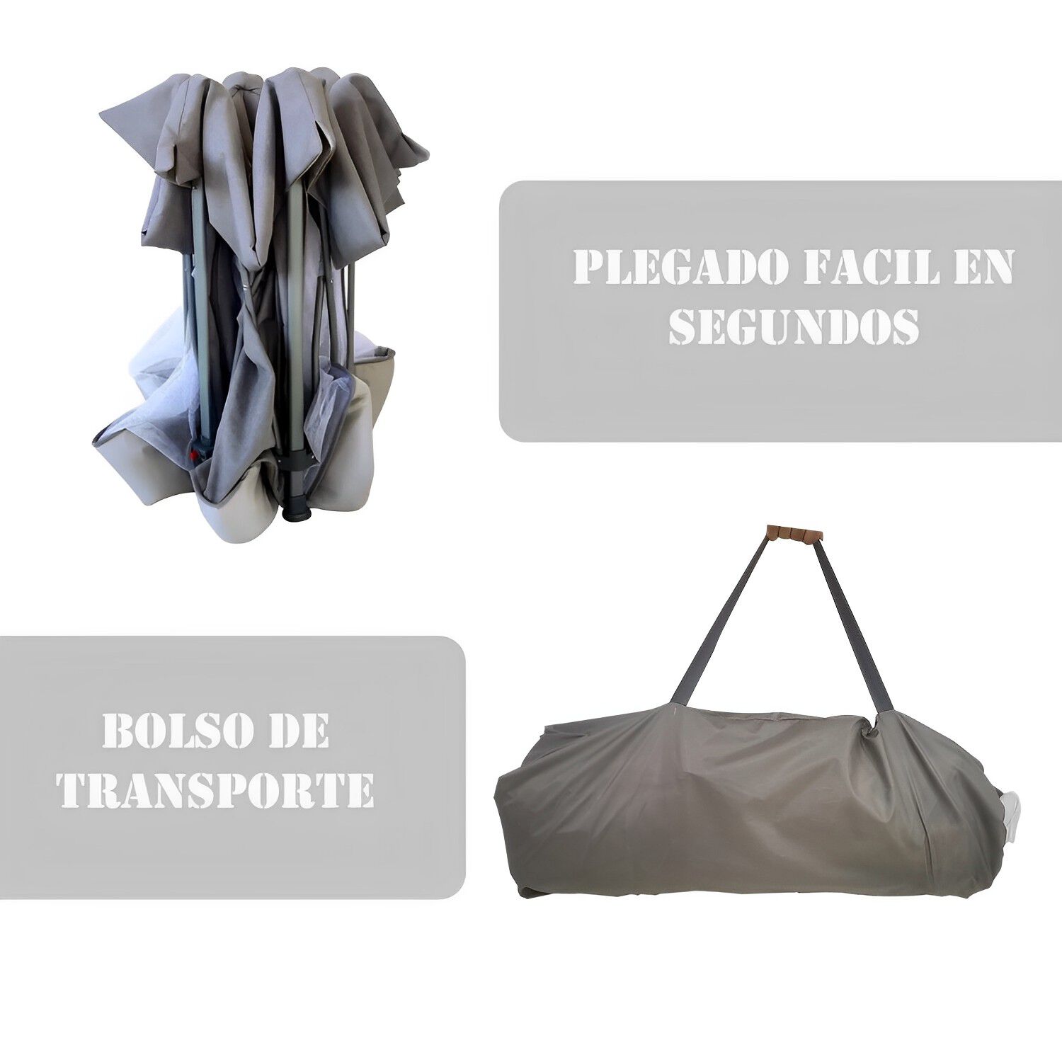 Corral Plegable Infantil Portatil Gris image number 3.0