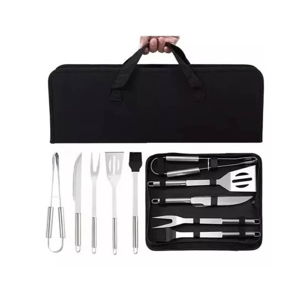 Set 5 Utensilios Profesional Acero Inox Para Asado + Estuche image number 0.0