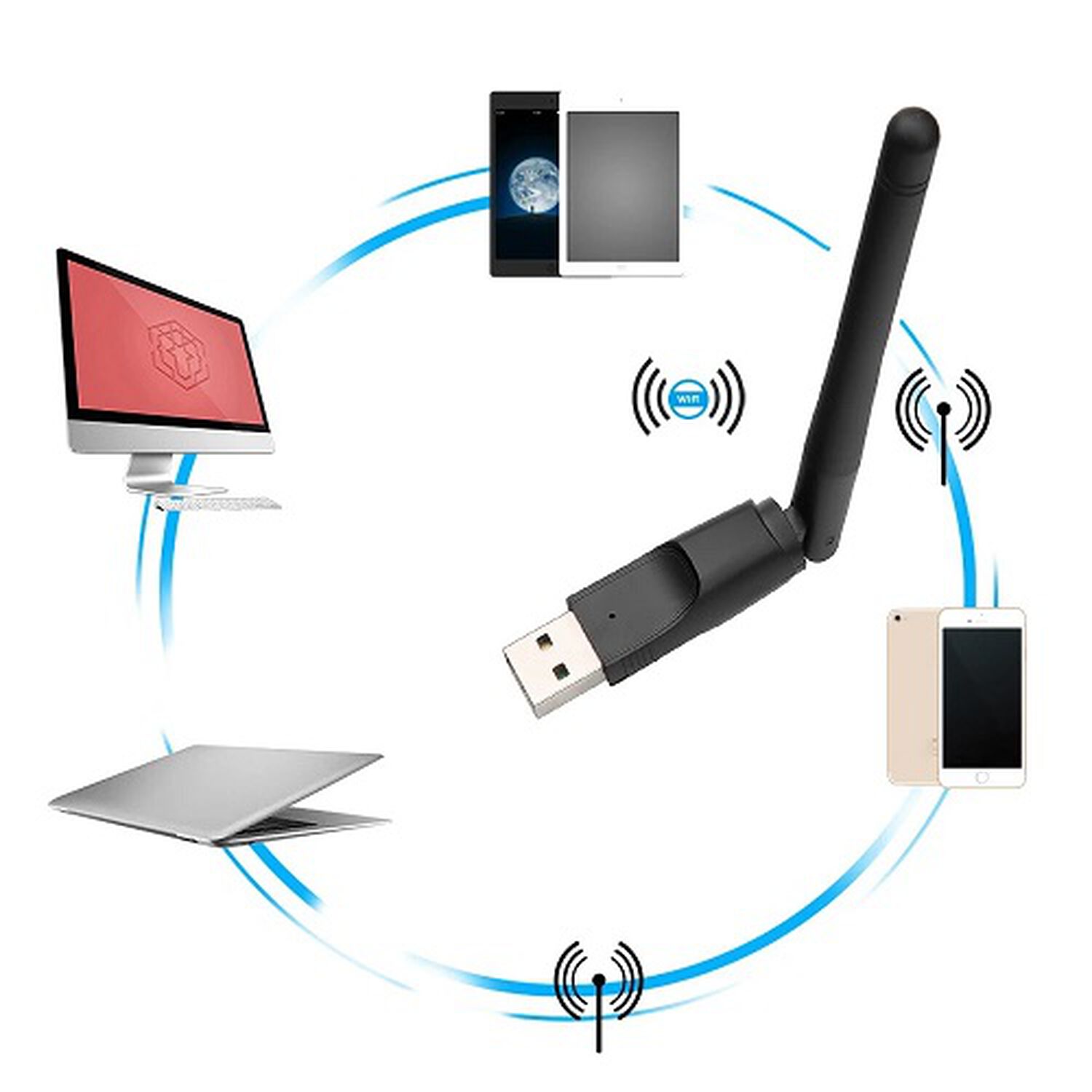 Adaptador Antena Wifi Modem Para Pc O Notebook Tarjeta De Red Inalambrico Usb 200mbs image number 3.0