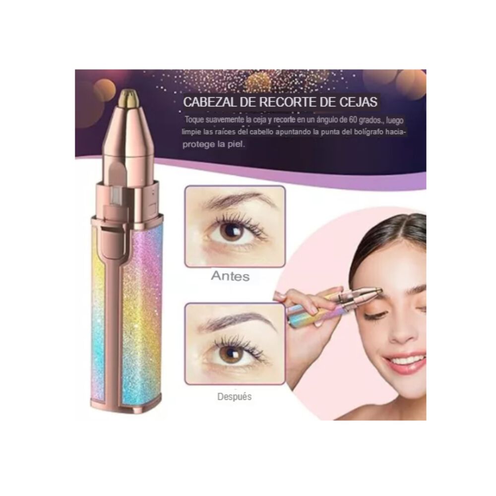 Depiladora Removedor De Vello Facial Ceja 2 En 1 Recargable image number 8.0