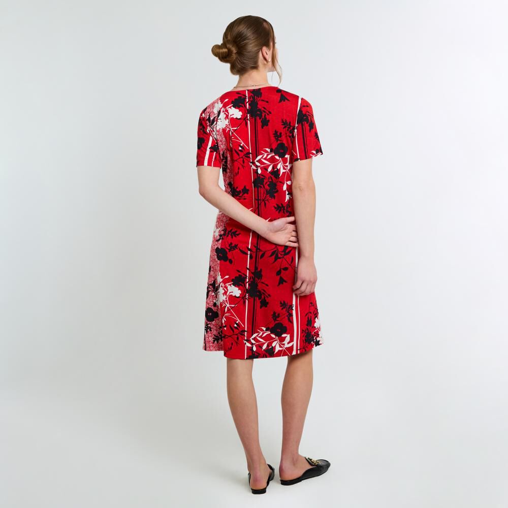 Vestido Full Print Manga Corta Cuello Redondo Mujer Lesage image number 3.0