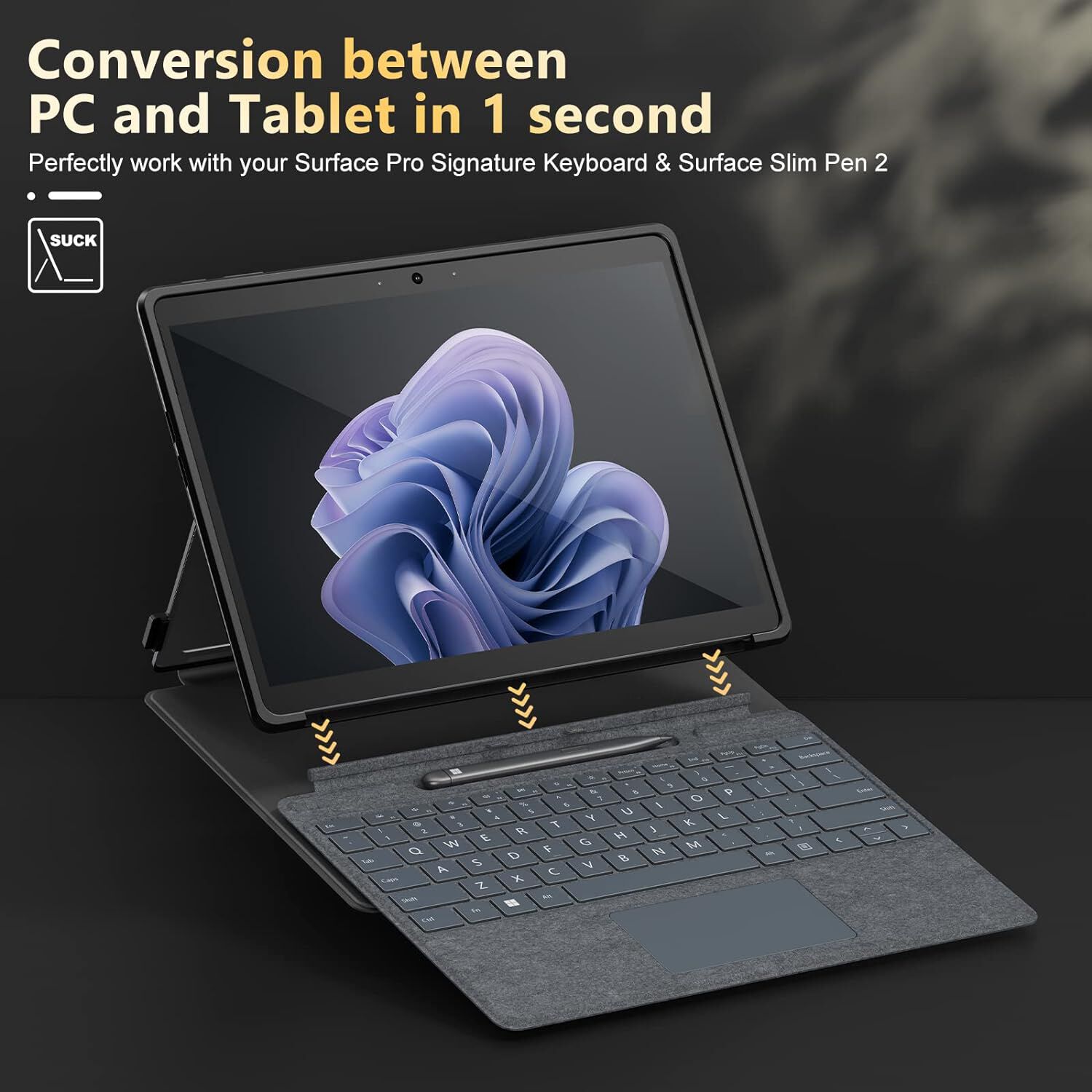 Funda Infiland Para Microsoft Surface Pro 9 De 13" De Alta Claridad Con Cubierta De Cuero Y Protecci&oacute;n Anti Ca&iacute;das image number 6.0