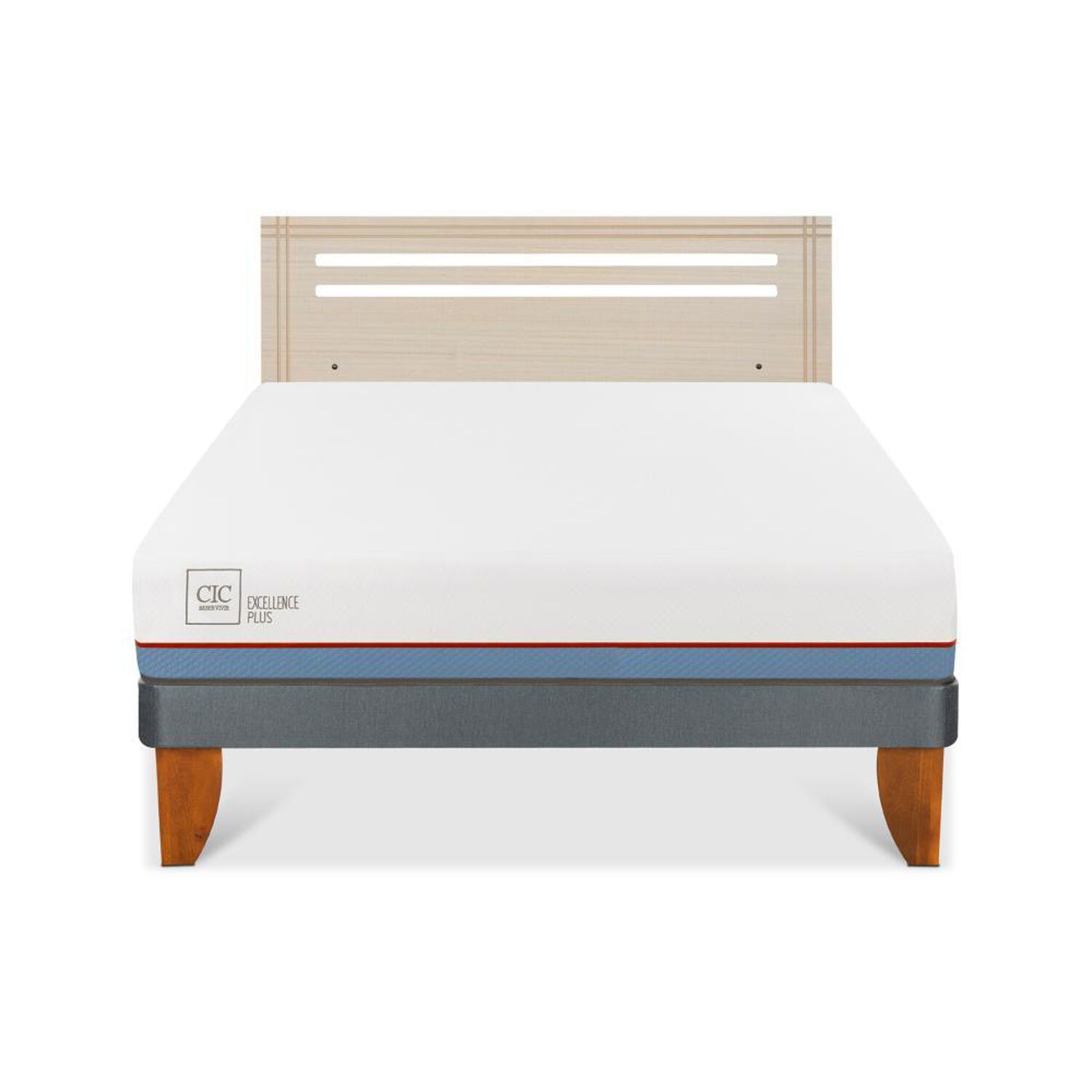 Cama Europea Cic Excellence Plus / 2 Plazas / Base Normal + Respaldo image number 0.0