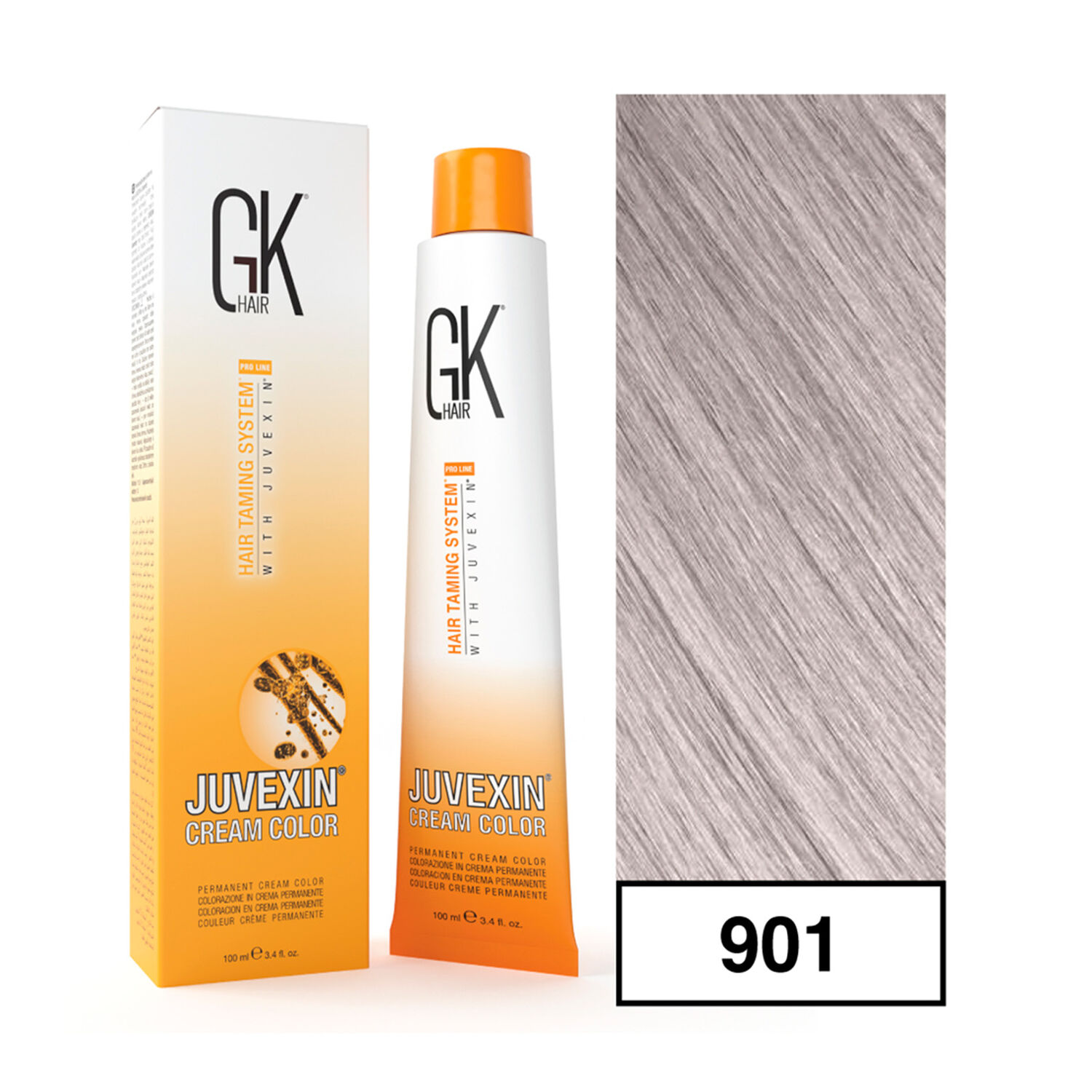 Gkhair - Tintura Cream Color Permanente Vegana 100ml + Oxidante - 901 Rubio Clarisimo Ceniza image number 0.0