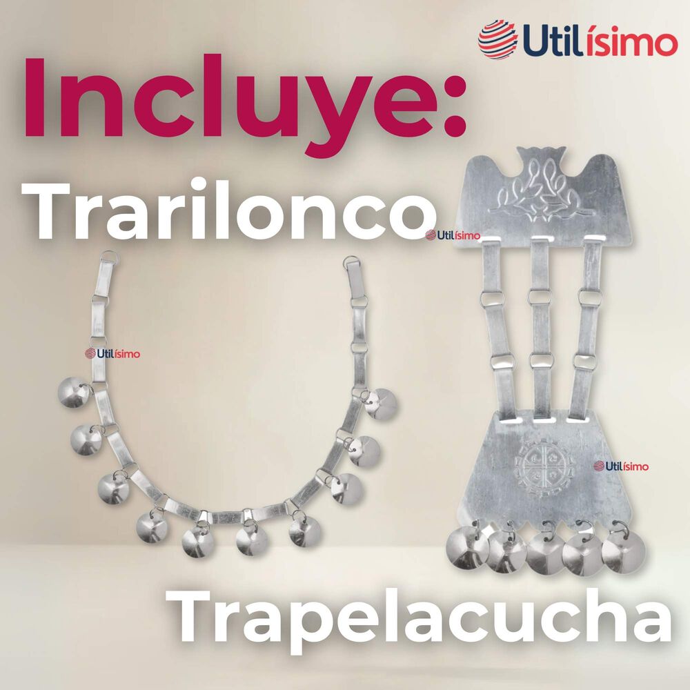 Collar Trapelacucha Mapuche Machi Aluminio Fiestas Patrias image number 3.0