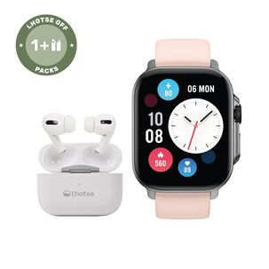 Pack Smartwatch Connect S03 Pink + Audífono Rm7 Blanco