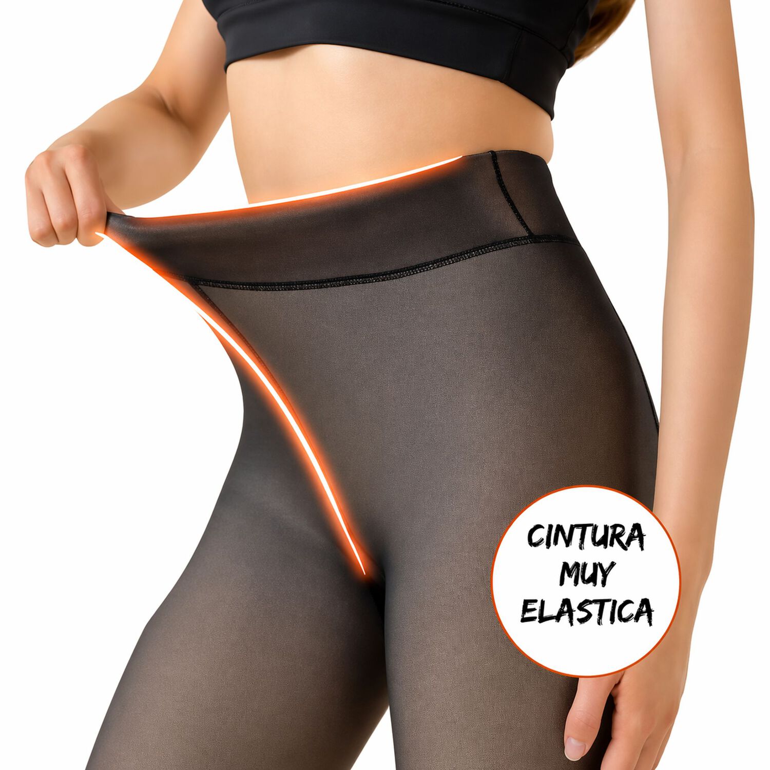 Calza Panty Con Chiporro Efecto Piel Talla Unica (de Xs A L) image number 4.0
