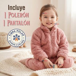 Conjunto 2 Piezas Buzo Poler&oacute;n Pantal&oacute;n Bebe Ni&ntilde;a Poli&eacute;ster Pink
