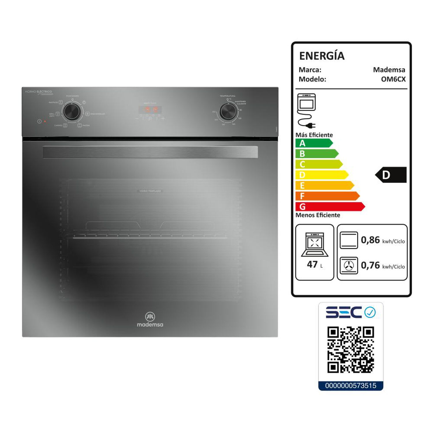 Horno Empotrado Mademsa Om6cx / 50 Litros image number 8.0