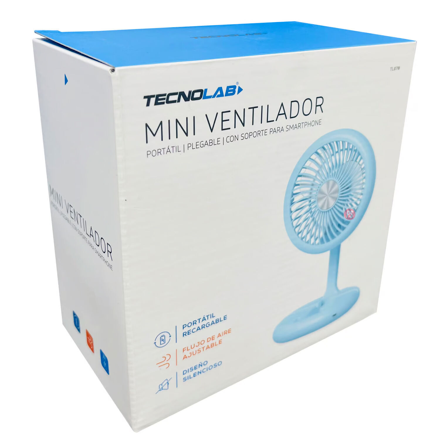 Mini Ventilador Plegable De Mano Recargable Azul - Ps image number 2.0