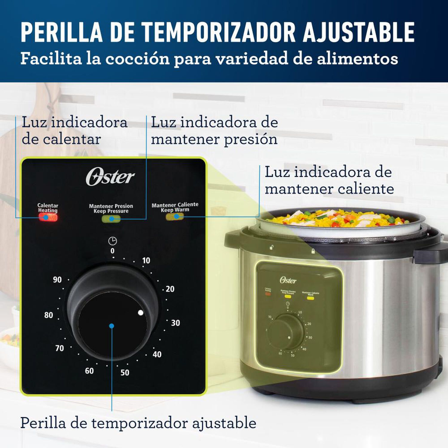 Olla a Presi&oacute;n Multifuncional Oster CKSTPCEC57M-052 / 5.7 Litros image number 3.0
