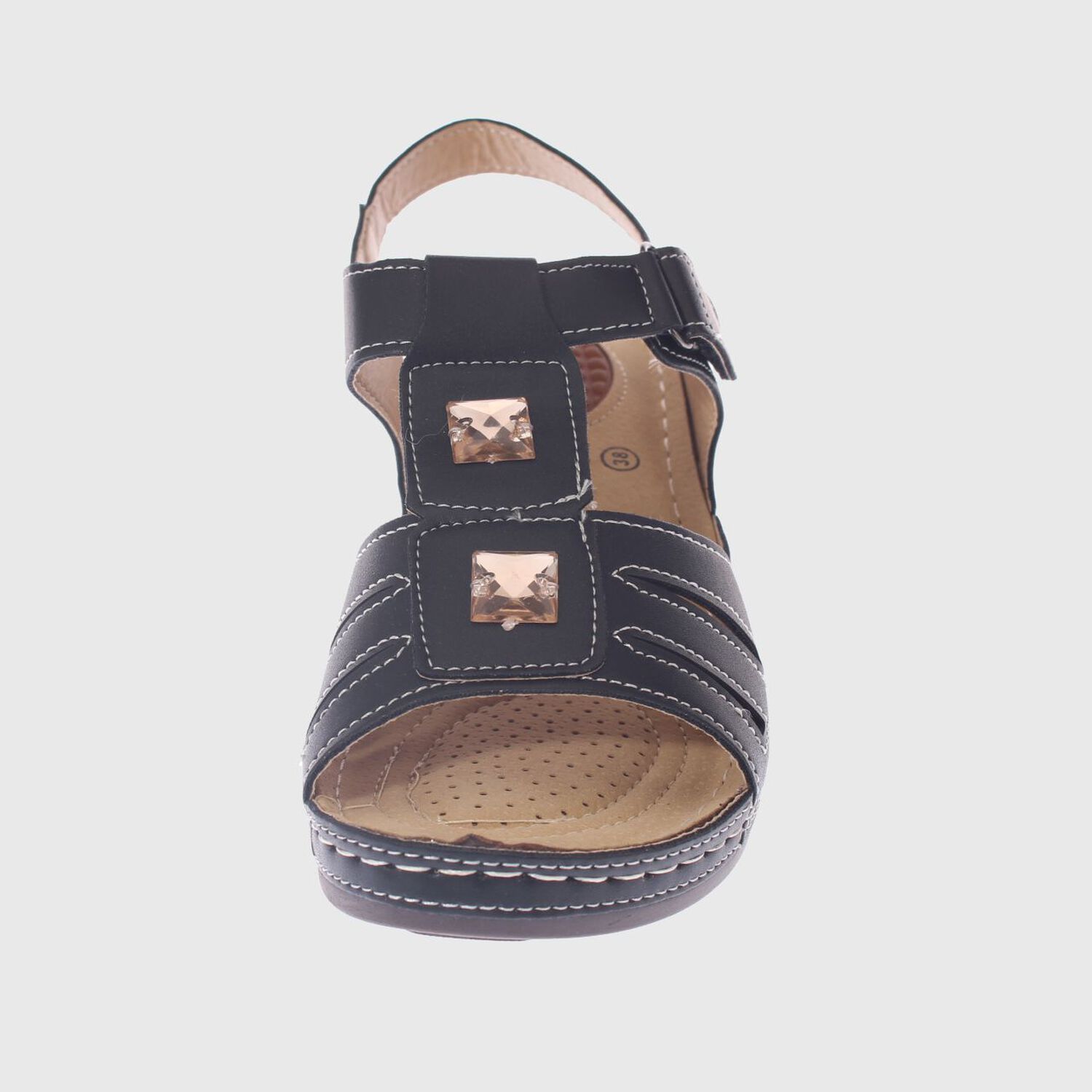 Sandalia Confort Negro Modelo Italiano Art. 5ask73335black image number 2.0