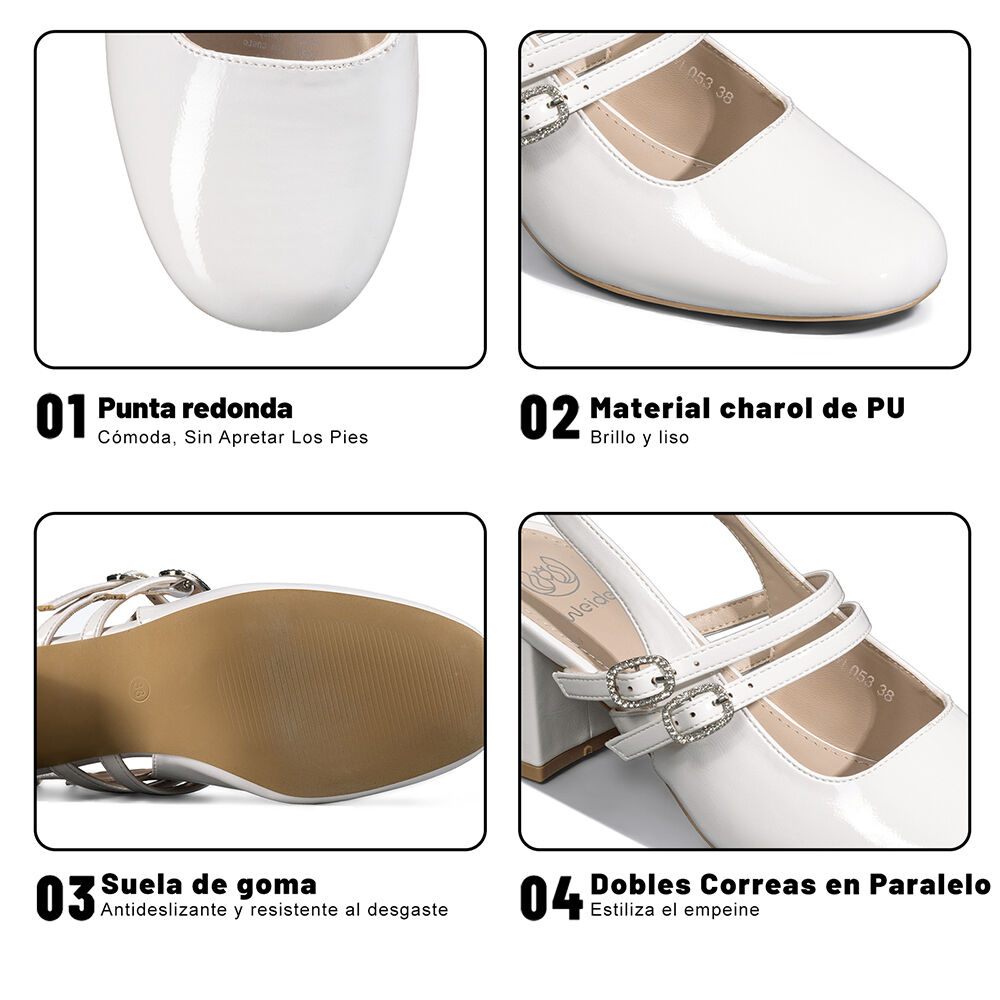 Zapato Taco Talón Descubierto Elegante Mujer Weide Yl053 image number 8.0