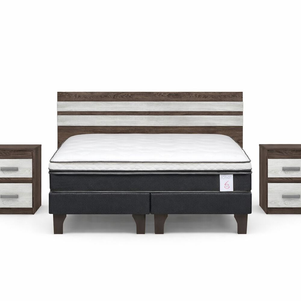 Cama Europea Rosen New Style 6 / 2 Plazas / Base Dividida + Set de Maderas Madrid image number 0.0