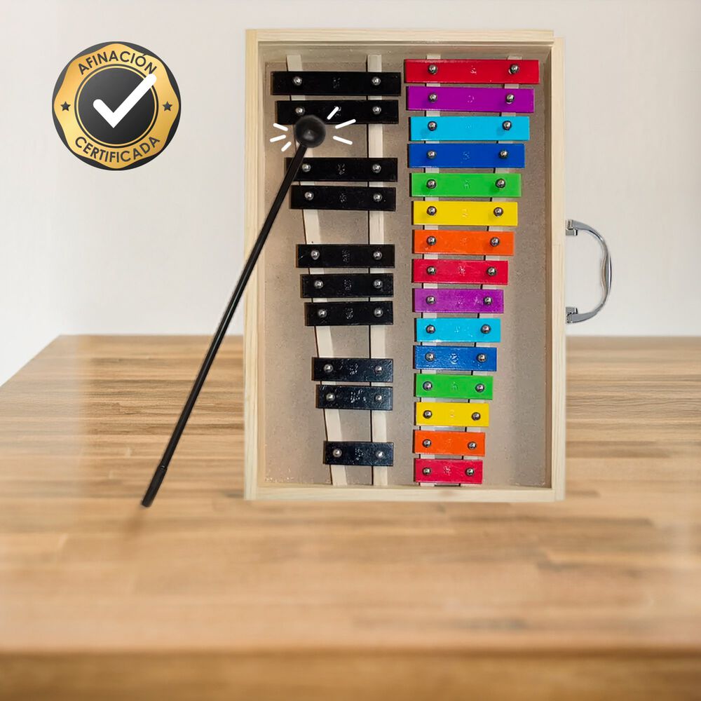 Metal&oacute;fono Crom&aacute;tico 25 Tonos Color Caja Madera All25sc image number 2.0