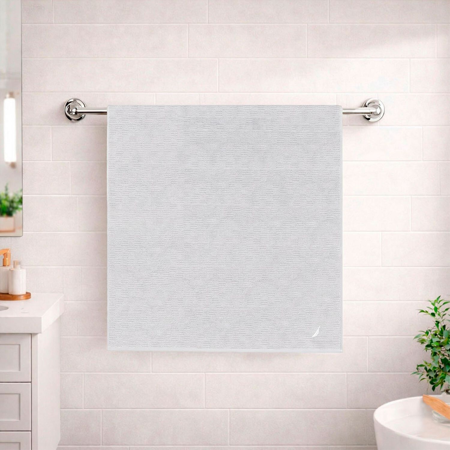 Toalla De Ba&ntilde;o Cuerpo Savoy Nautica Home 76x137cm 100% Algod&oacute;n Ultra Suave Gris image number 5.0
