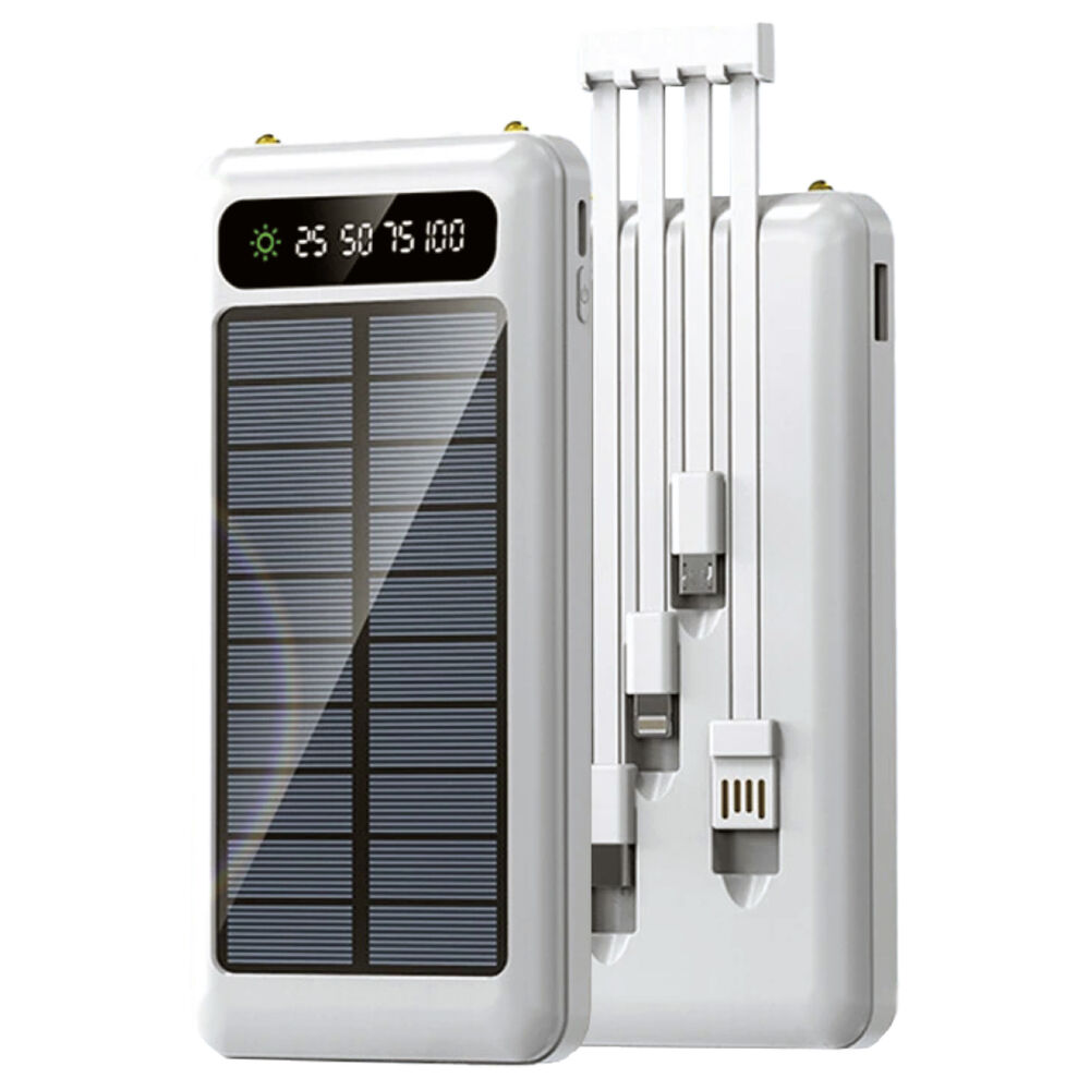 Power Bank Solar 10000mah Con Cable Carga Blanco - Ps image number 0.0