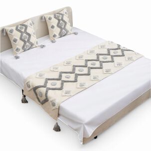 Piecera Boho 2 Plazas O King Pie De Cama Medida 210cm X 70cm + 2 Fundas 45cm X 45cm - Pb2-6