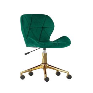 Silla Escritorio Mariposa Felpa Pedestal Dorado