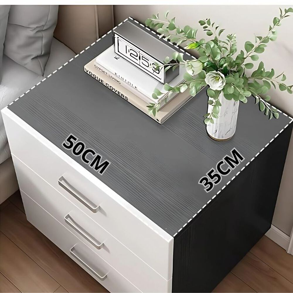 Pack 2 Velador De 3 Cajones - Blanco Y Negro image number 3.0