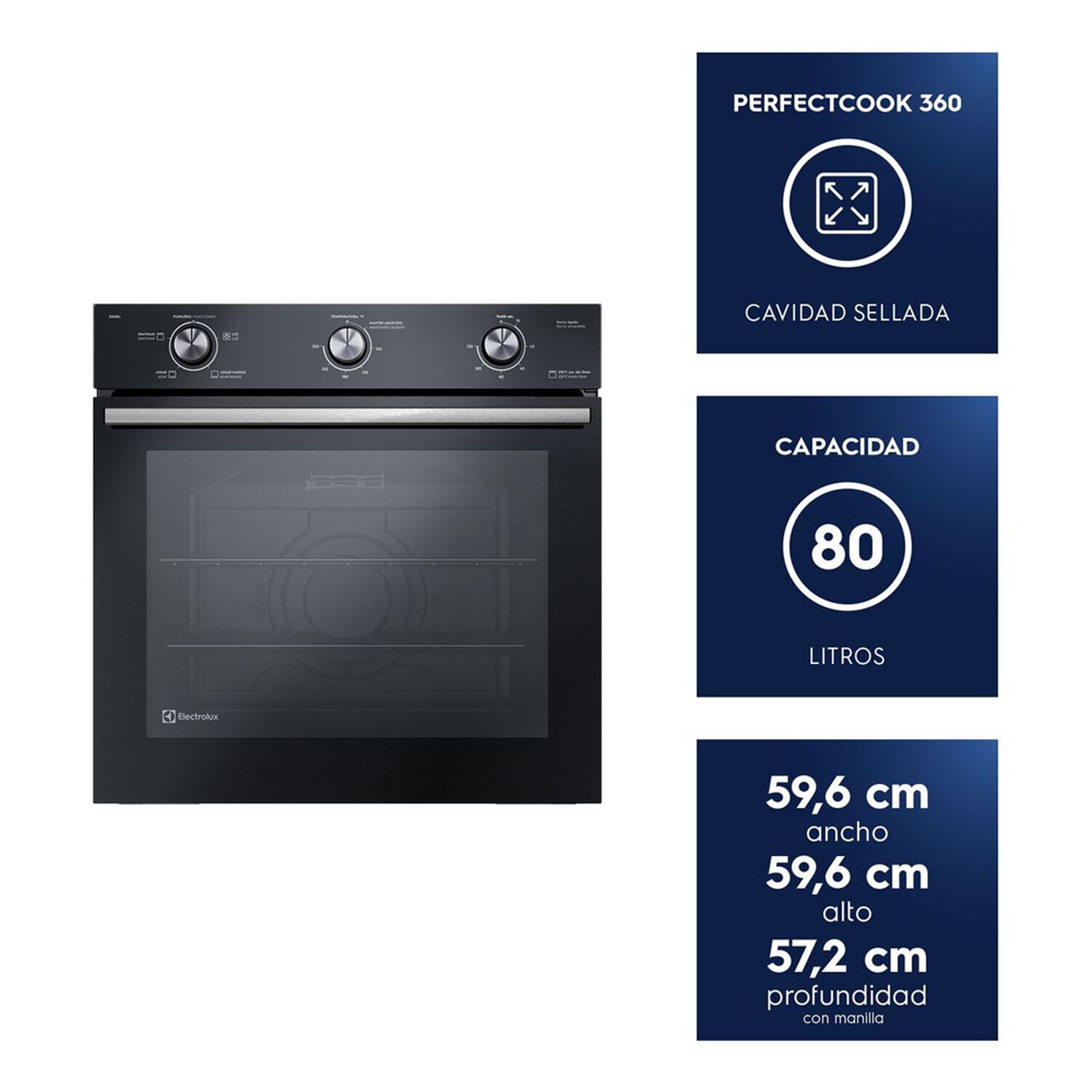 Horno Empotrable El&eacute;ctrico Electrolux 80l Efficient Con Perfectcook Oe8el image number 2.0
