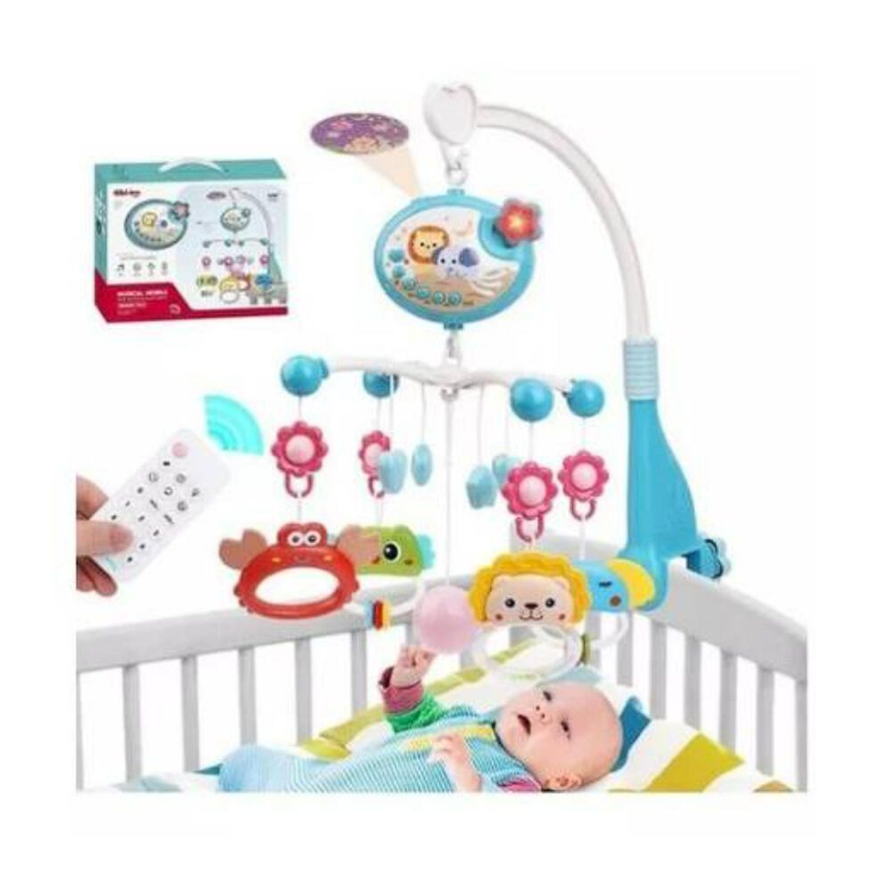 Juguete Movil Sonajero Infantil Con Luz Y Sonido Animales Azul image number 3.0