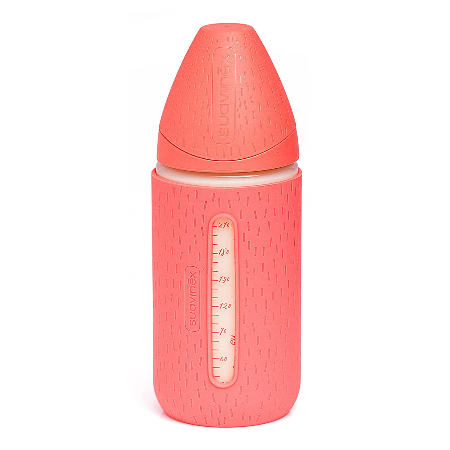 Mamadera Vidrio 240ml 3p + Funda Silicona Rosa image number 0.0