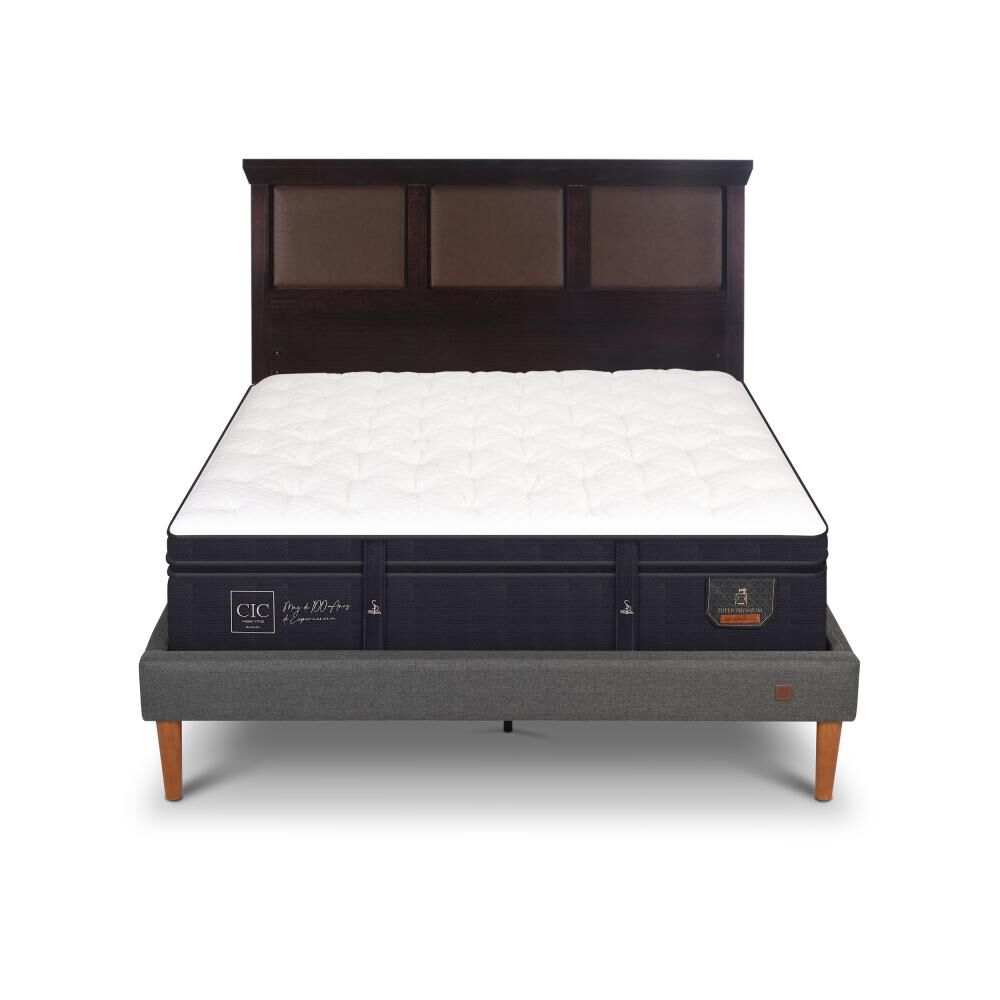 Cama Europea Cic Super Premium / 2 Plazas / Base Normal + Respaldo image number 0.0