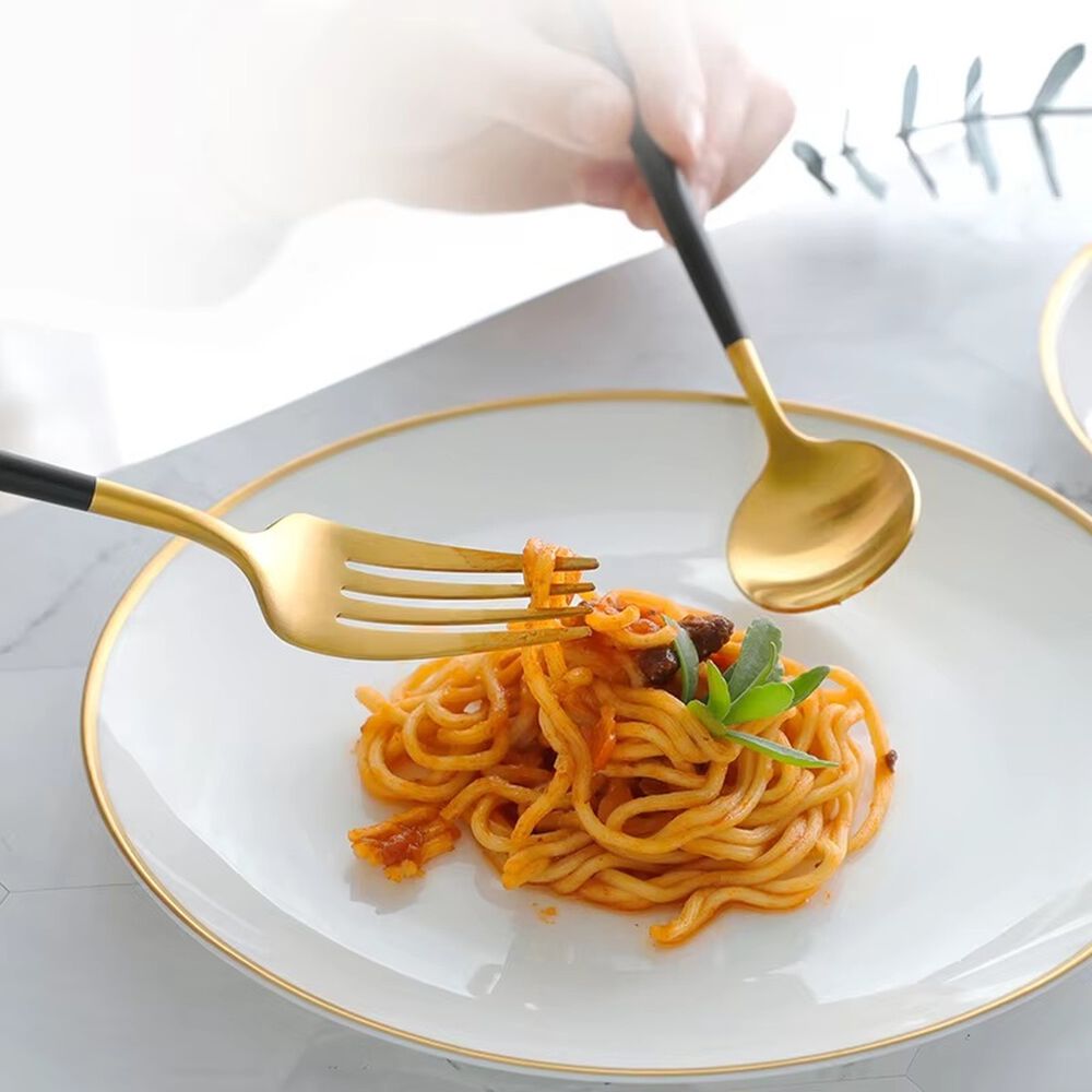 Juego Cubiertos 16 Piezas Acero Inoxidable Negro image number 3.0