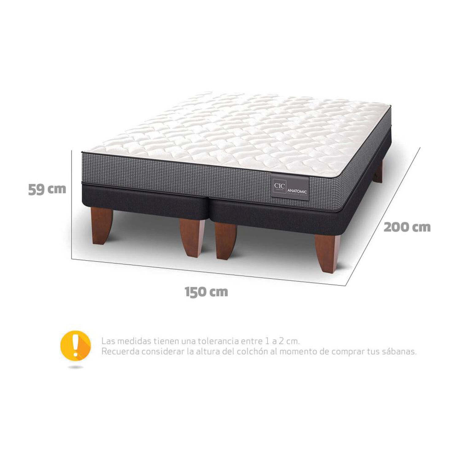 Cama Europea Cic Anatomic / 2 Plazas / Base Dividida image number 3.0