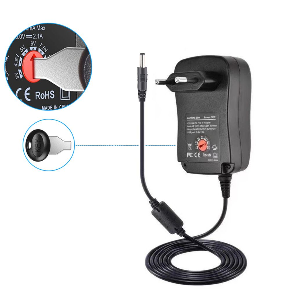 Transformador 12v Regulables 2a / 24w + 6 Plug Universales image number 3.0
