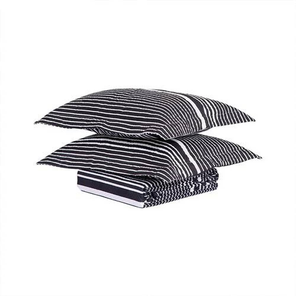 Quilt Andes Estampado Listado Negro 2 Plazas image number 2.0