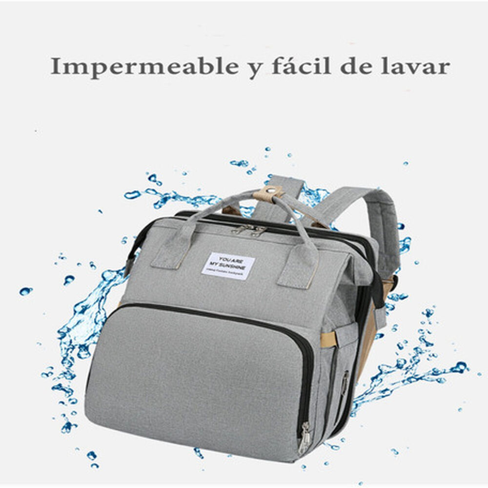 Mochila Maternal 3 En 1 Con Cunita Lubabycas Azul image number 2.0