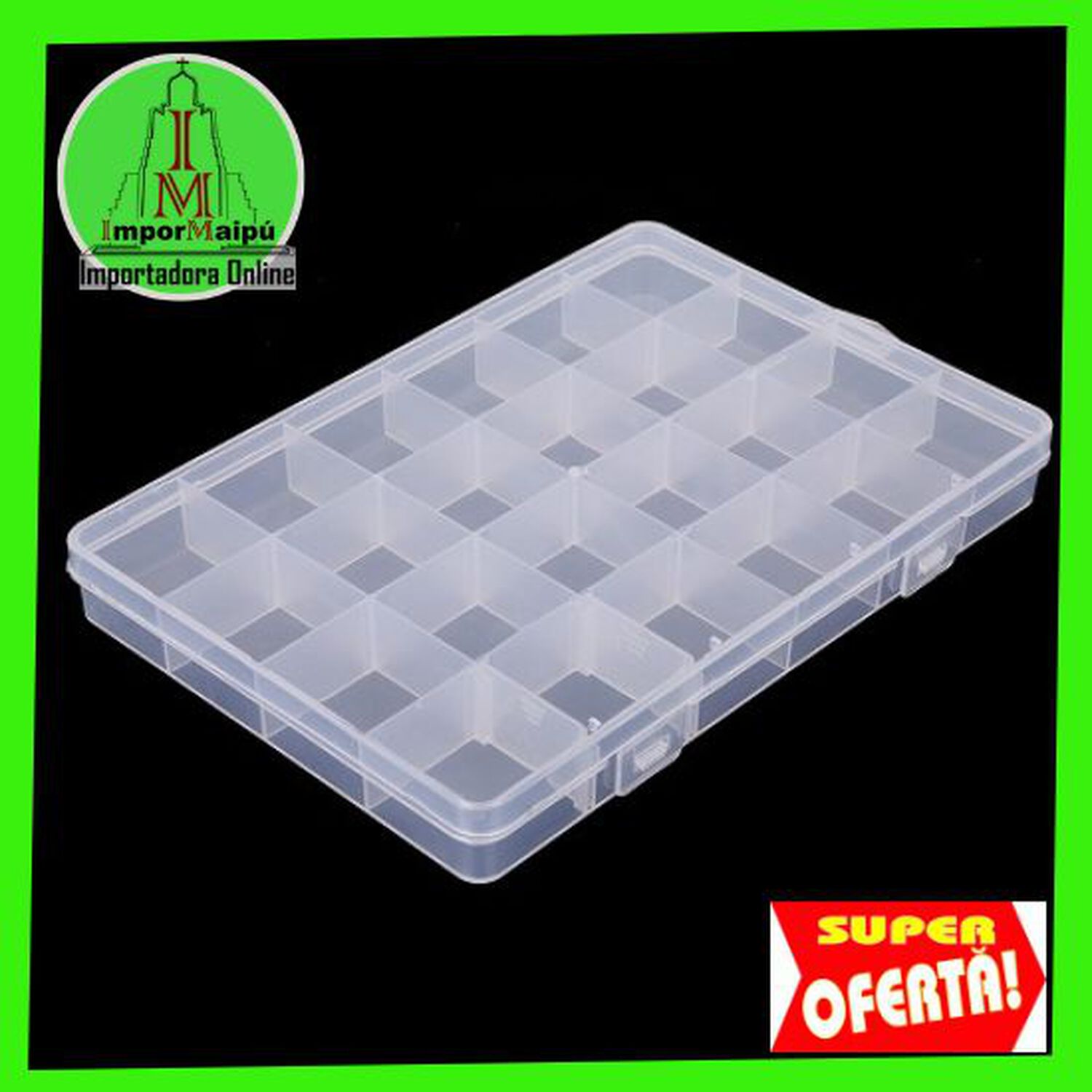 Caja Organizadora Ajustable 24 Espacios Para Joyas, Tornillos, Pastillas, Mostacillas image number 6.0