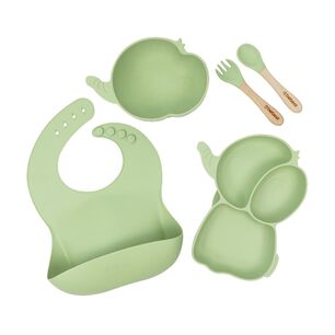 Set Alimentacion Bebesit Elefante Silicona Verde