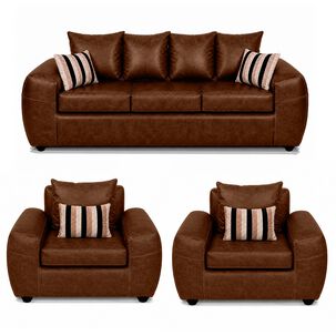 Juego De Living Elegant Detail Houston Pu / 5 Cuerpos