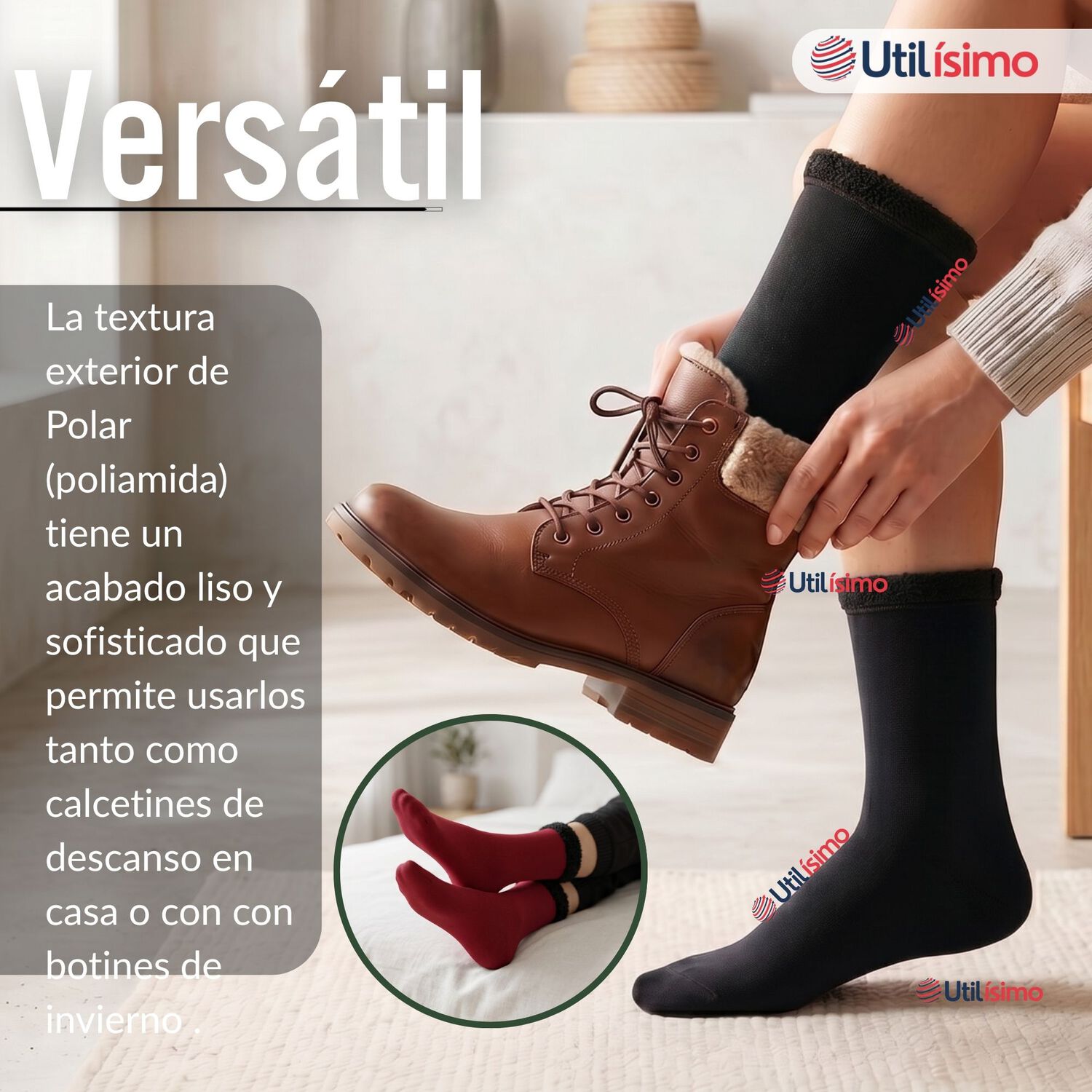 Pack 6 Pares Calcetines Chiporro Mujer Surtidos Ultra T&eacute;rmico Invierno Polar Unicolor image number 9.0