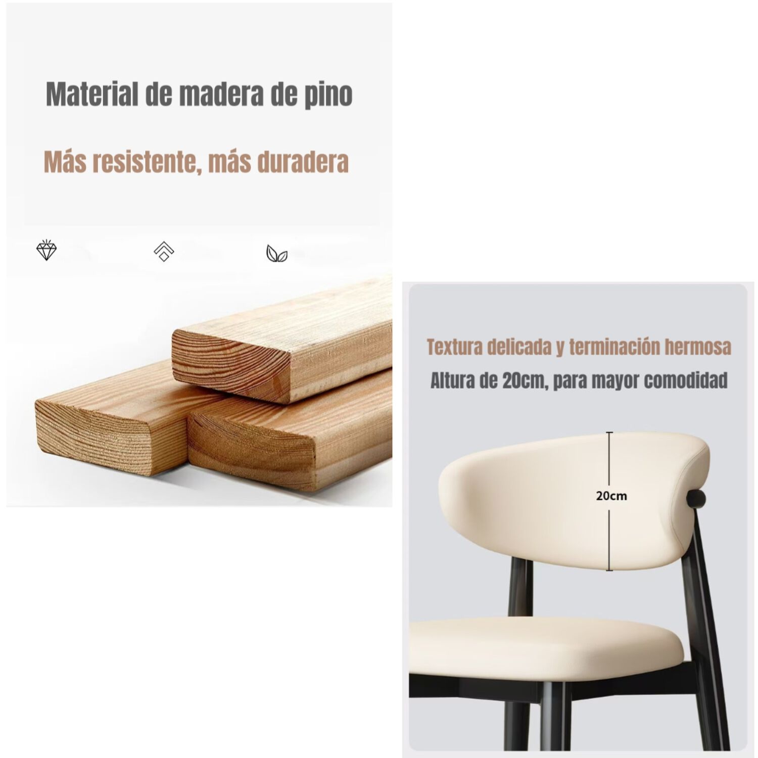 Pack 2 Sillas De Comedor Madera Caf&eacute; Family By Lubabycas image number 6.0