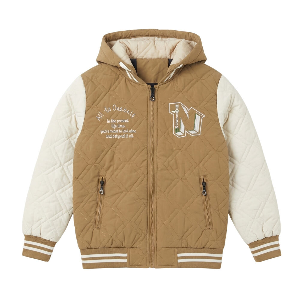Chaqueta Varsity Bomber Acolchada Capucha Urbana Desmontable image number 1.0