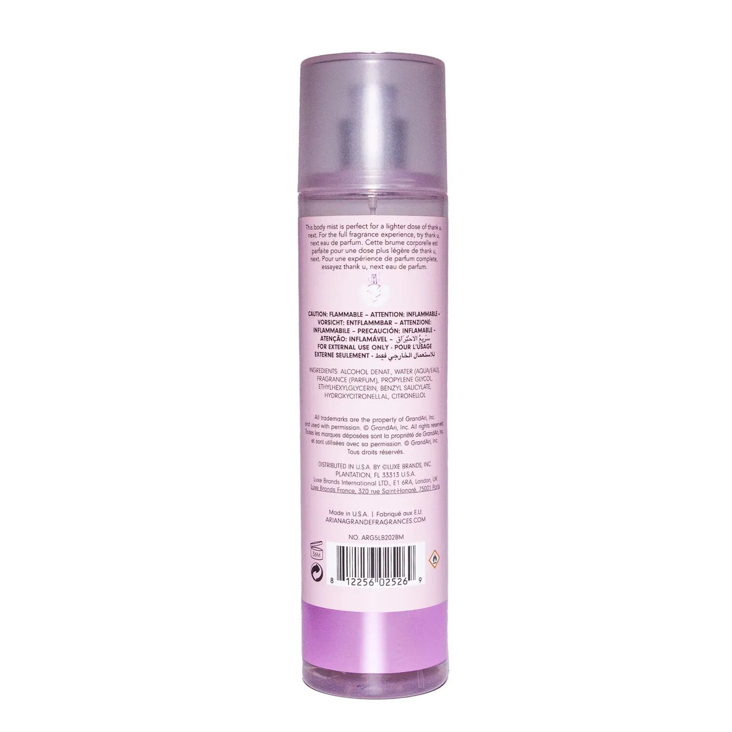 Ariana Grande "thank U Next" Body Mist Mujer 236 Ml image number 1.0
