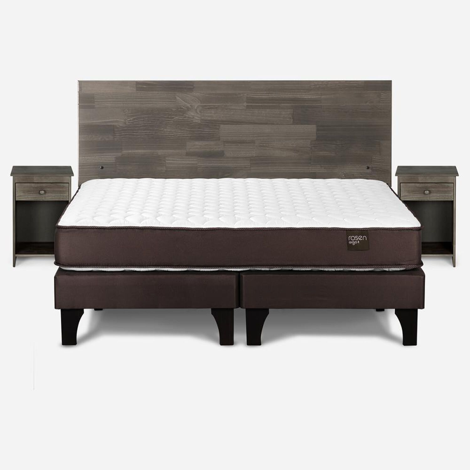 Cama Europea Rosen Ergo T / 2 Plazas / Base Dividida + Set De Maderas Tabor Grafito image number 3.0