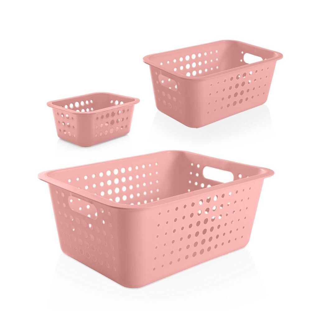 Conjunto De Cestas Organizadoras Rosado image number 0.0