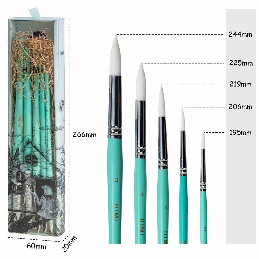 Himi - Miya Little Bird Set De 5 Pinceles Acuarela Verde image number 1.0