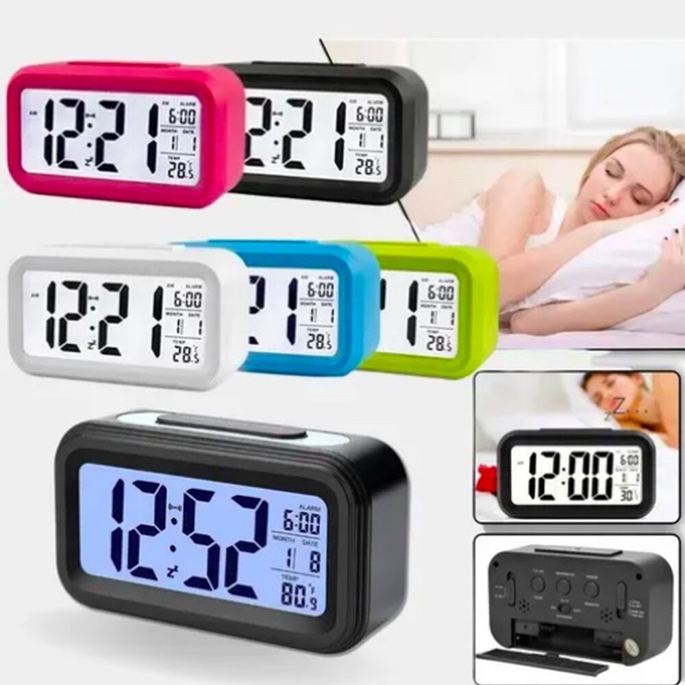 Reloj Despertador Digital Luz Lcd Temperatura image number 2.0