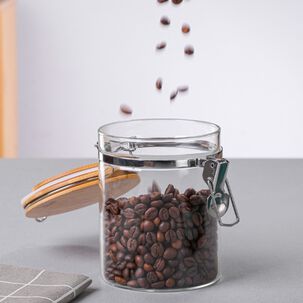 Set 2 Frascos Tarro Hermetico Vidrio 480ml Con Tapa De Bambu Set 2 Frascos Tarro Hermetico Vidrio 480ml Con Tapa De Bambu