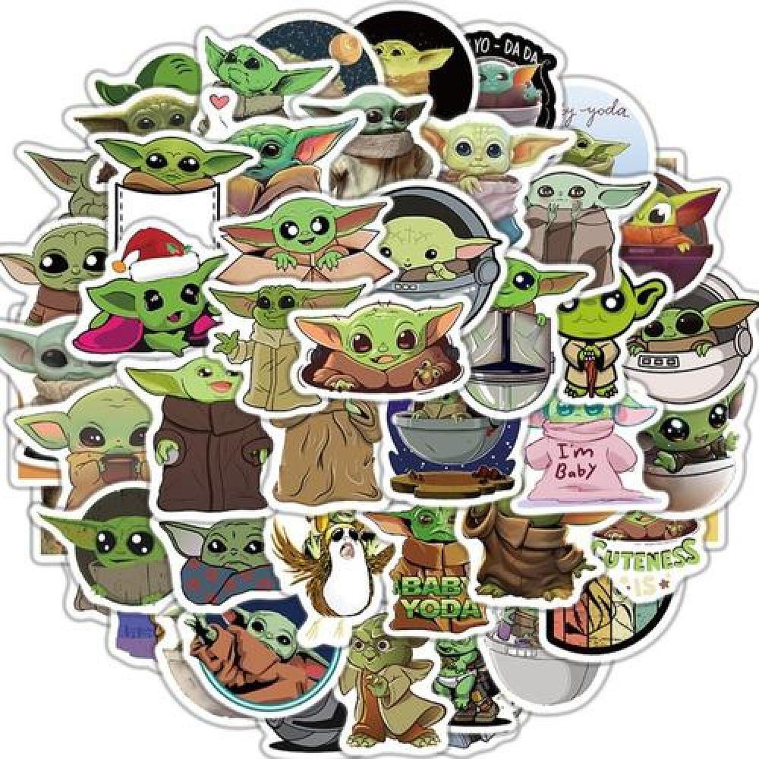 Pack 50 Sticker Baby Yoda Star Wars image number 0.0