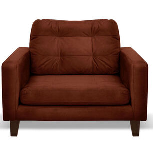 Sofa Napoles 1 Cuerpo Tela Velvet Chocolate